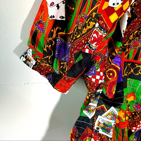 Vintage 80’s Avait Sportif Casino Print Zip Up Windbreaker w/ Crown Royal Patch - Picture 8 of 10